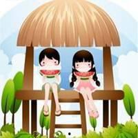 卡通头像吃瓜情侣,甜蜜互动，趣味横生